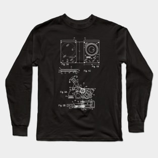 Hard Disk Drive Vintage Patent Drawing Long Sleeve T-Shirt